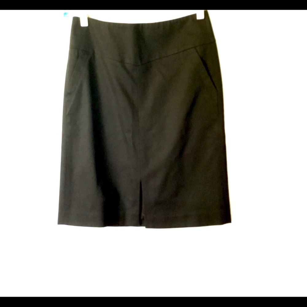 Club Monaco Black Cotton Mini Skirt With Front Slit Size 2